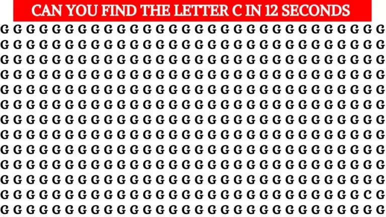 Optical Illusion Visual Test: If you have Sharp Eyes Find the Letter C among G in 12 Secs