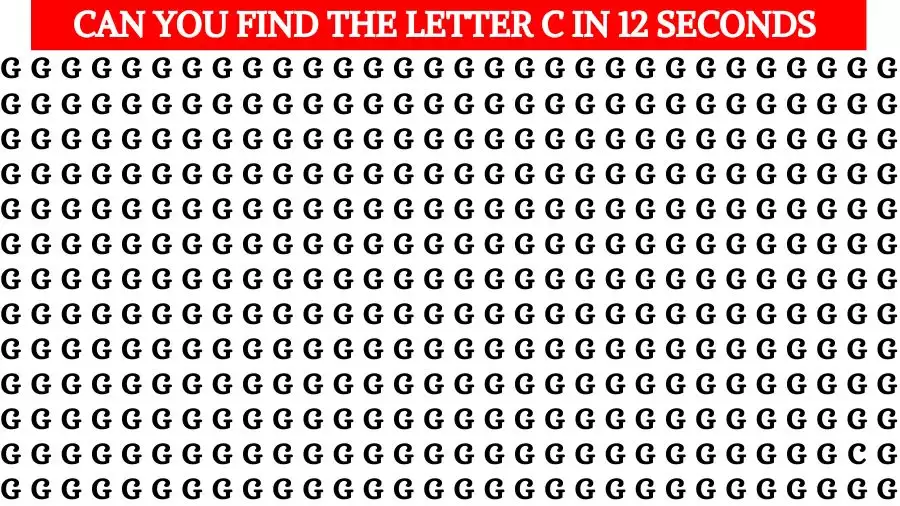 Optical Illusion Visual Test: If you have Sharp Eyes Find the Letter C among G in 12 Secs