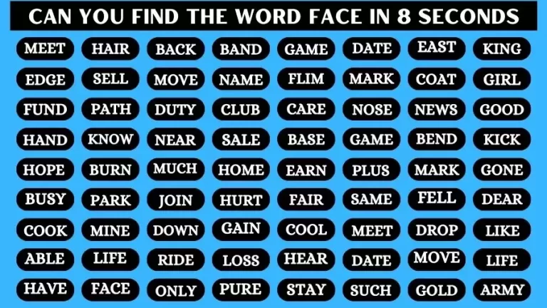 Optical Illusion Eye Test: If you have Eagle Eyes Find the Word Face in 13 Secs