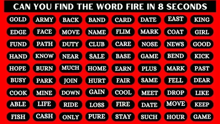 Optical Illusion Brain Challenge: If you have 50/50 Vision Find the Word Fire in 11 Secs