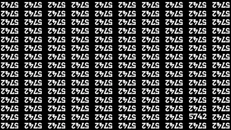 Optical Illusion Brain Challenge: If you have Sharp Eyes Find the Number 5742 in 15 Secs