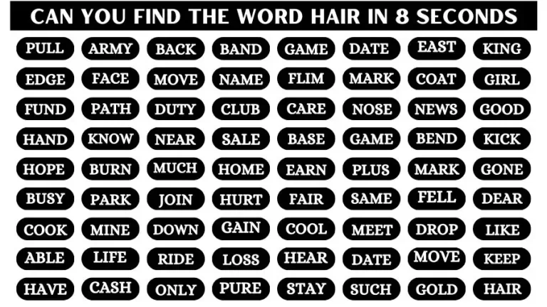 Optical Illusion Eye Test: If you have Sharp Eyes Find the Word Hair in 10 Secs