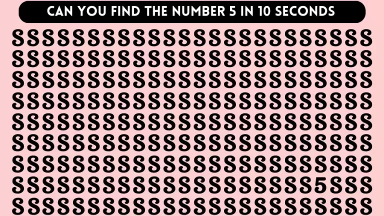 Observation Brain Challenge: If you have Hawk Eyes Find the Number 5 in 10 Secs