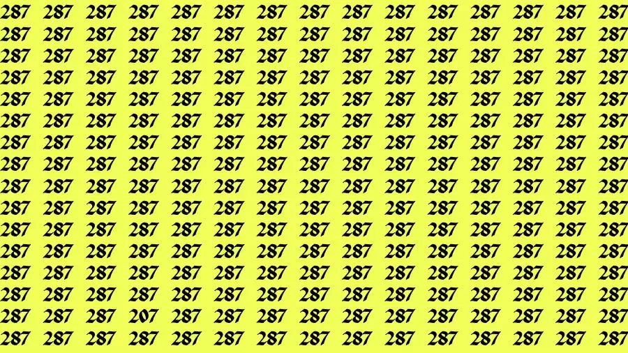 Optical Illusion Brain Challenge: If you have Extra Sharp Eyes Find the Number 207 among 287 in 15 Secs