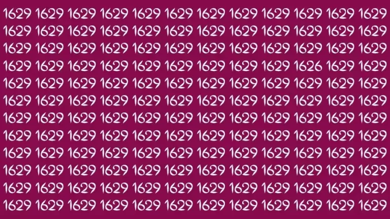 Optical Illusion Brain Challenge: If you have Extra Sharp Eyes Find the Number 1626 in 11 Secs