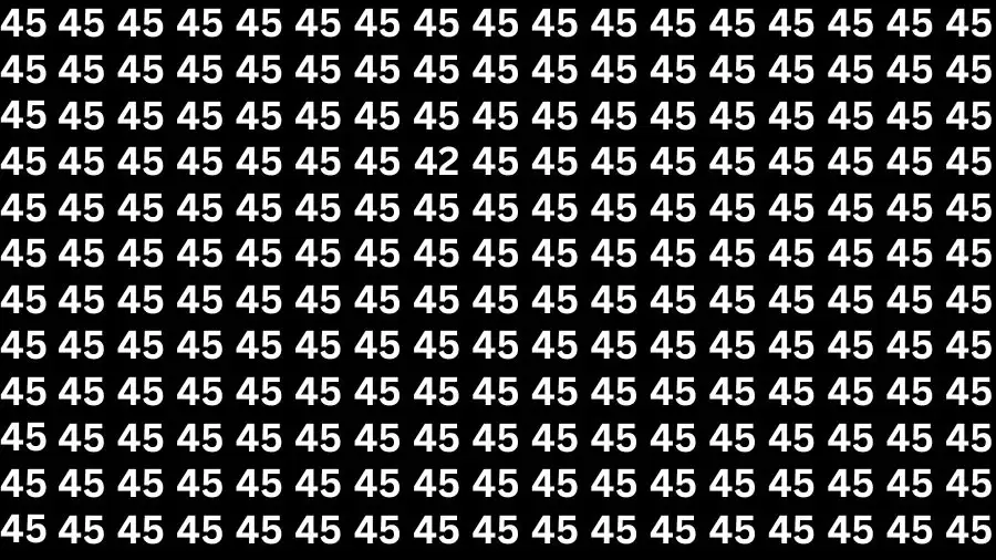 Optical Illusion Eye Test: If you have Eagle Eyes Find the Number 42 among 45 in 17 Secs