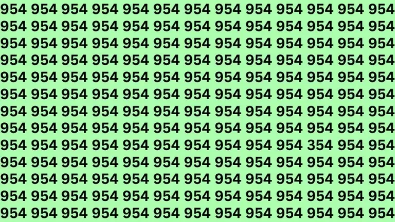 Optical Illusion Eye Test: If you have Extra Sharp Eyes Find the Number 354 among 954 in 17 Secs