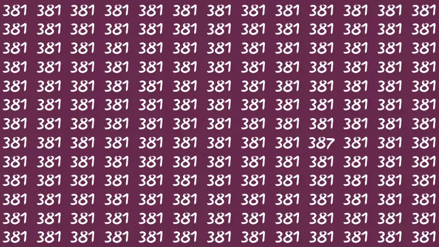 Optical Illusion Brain Test: If you have Eagle Eyes Find the Number 387 in 11 Secs