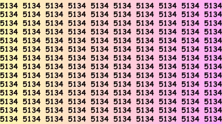 Observation Find it Out: If you have Sharp Eyes Find the number 3134 among 5134 in 10 Secs