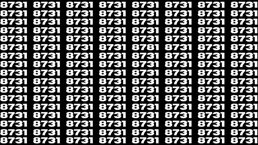 Observation Visual Test: If you have Hawk Eyes Find the Number 8781 among 8731 in 12 Secs