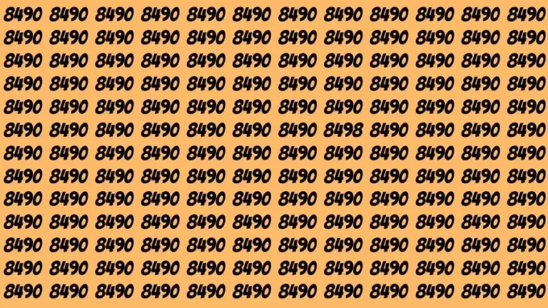 Optical Illusion Eye Test: If you have Extra Sharp Eyes Find the Number 8498 among 8490 in 18 Secs