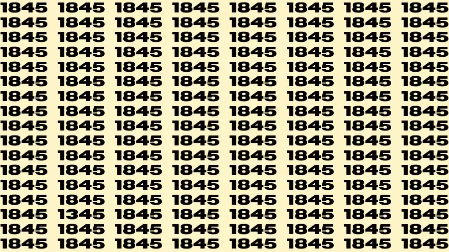 Observation Brain Challenge: If you have Eagle Eyes Find the number 1345 among 1845 in 12 Secs