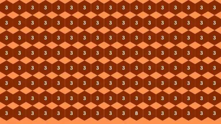 Optical Illusion Brain Challenge: If you have 50/50 Vision Find the number 8 among 3 in 16 Secs