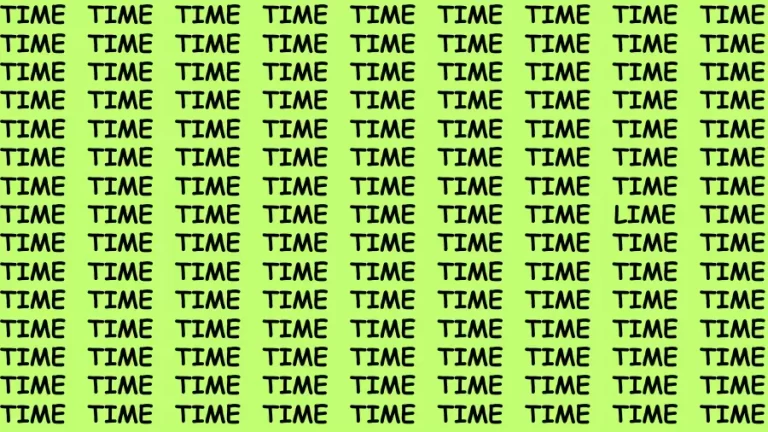 Optical Illusion Brain Challenge: If you have Eagle Eyes Find the word Lime among Time in 15 Secs