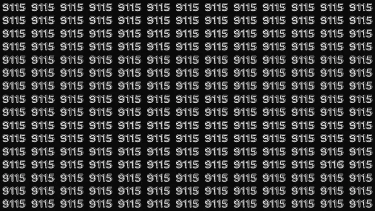 Optical Illusion Visual Test: If you have Eagle Eyes Find the Number 9116 among 9115 in 14 Secs