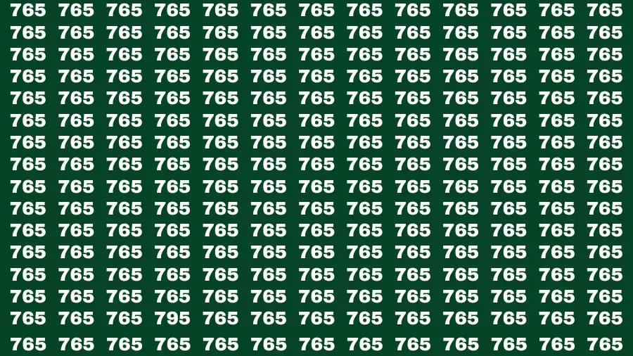 Observation Find it Out: If you have Sharp Eyes Find the number 795 among 765 in 10 Secs