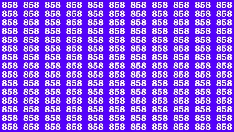 Optical Illusion Eye Test: If you have Sharp Eyes Find the number 853 in 10 Secs