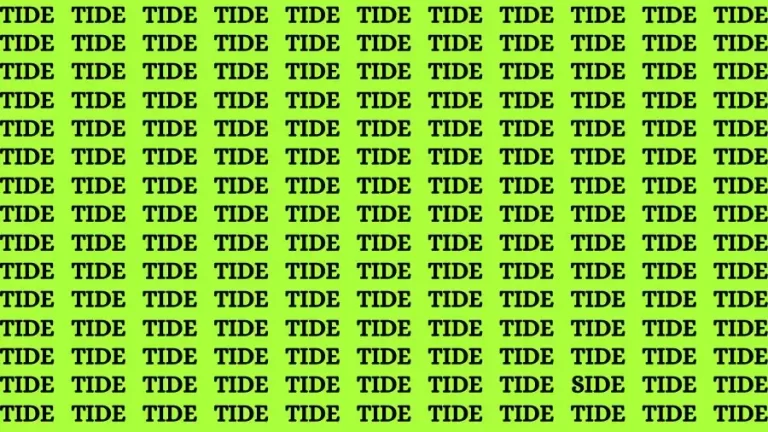 Optical Illusion Visual Test: If you have 50/50 Vision Find the Word Side in 17 Secs