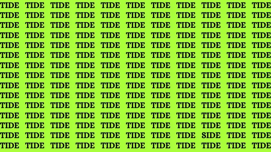 Optical Illusion Visual Test: If you have 50/50 Vision Find the Word Side in 17 Secs