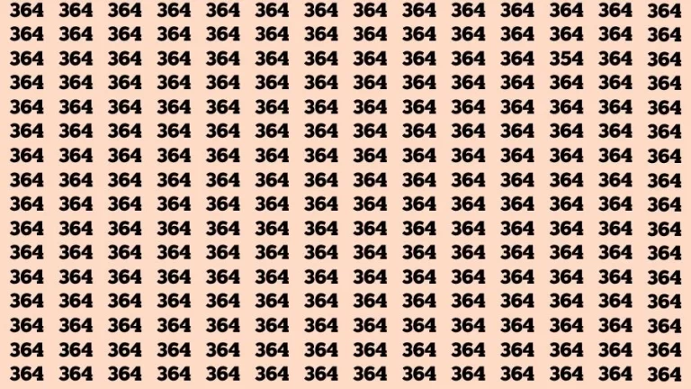 Optical Illusion Visual Test: If you have Sharp Eyes Find the Number 354 in 20 Secs