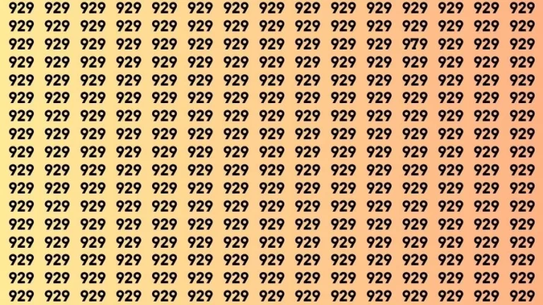 Optical Illusion Visual Test: If you have Eagle Eyes Find the Number 979 among 929 in 14 Secs