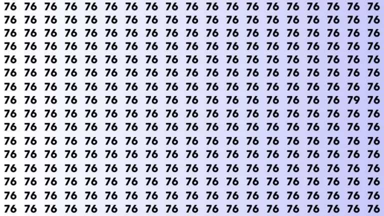 Optical Illusion Brain Challenge: If you have Hawk Eyes Find the Number 79 among 76 in 12 Secs