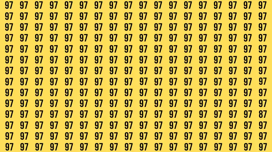 Test Visual Acuity: If you have Eagle Eyes Find the Number 87 among 97 in 12 Secs