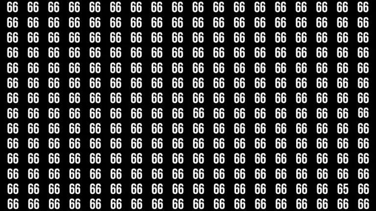 Thinking Test: If you have Eagle Eyes Find the number 65 among 66 in 12 Secs