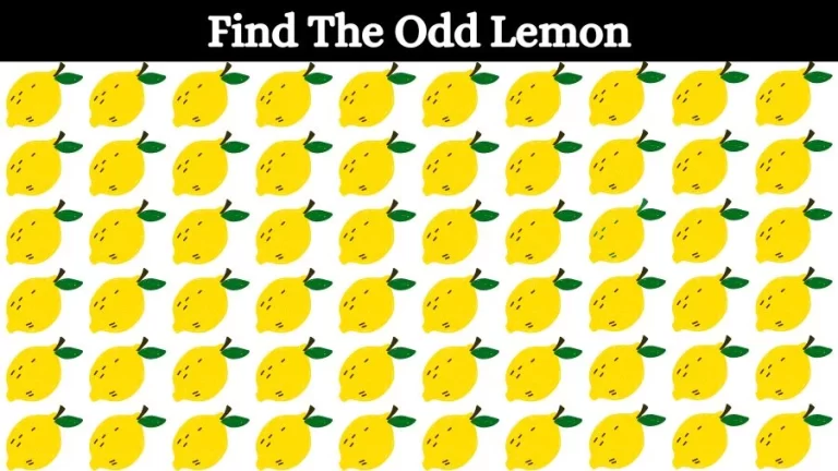 Optical Illusion Visual Test: If you have Eagle Eyes find the Odd Lemon in 18 Seconds