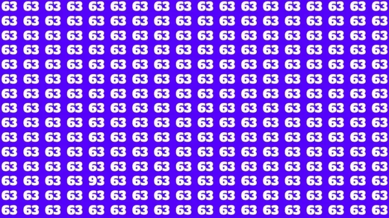 Observation Brain Challenge: If you have Eagle Eyes Find the number 93 among 63 in 13 Secs