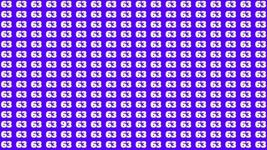 Observation Brain Challenge: If you have Eagle Eyes Find the number 93 among 63 in 13 Secs