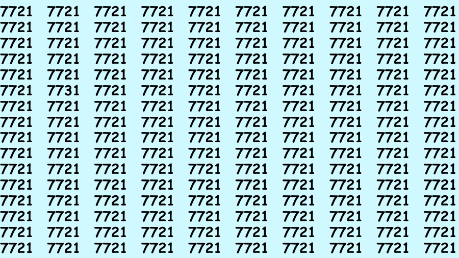 Observation Find it Out: If you have Sharp Eyes Find the number 7731 among 7721 in 20 Secs