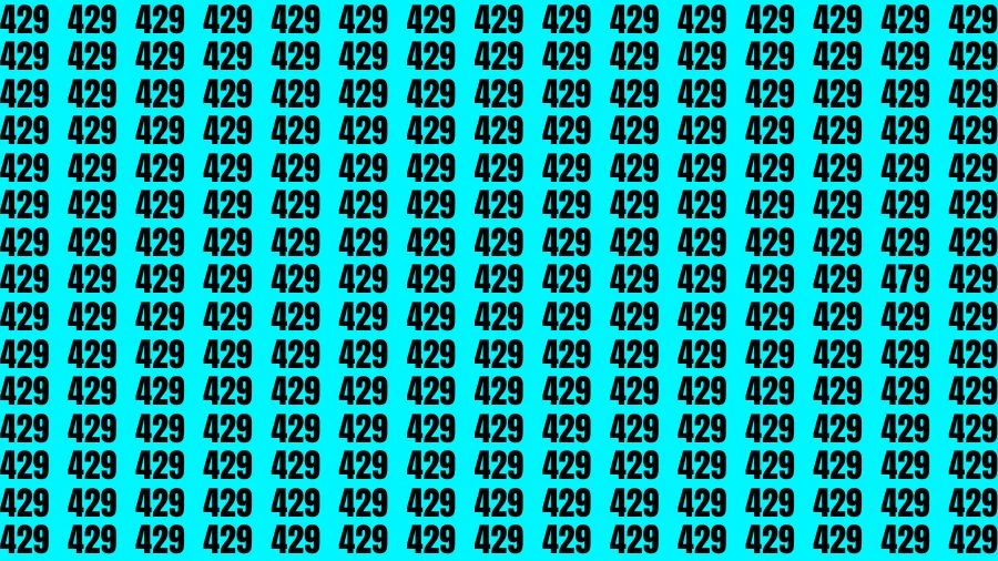 Optical Illusion Brain Challenge: If you have 50/50 Vision Find the Number 479 among 429 in 14 Secs