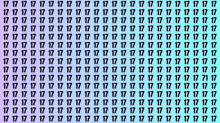 Optical Illusion Brain Challenge: If you have Sharp Eyes Find the Number 71 among 17 in 15 Secs