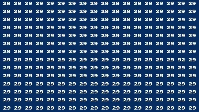 Thinking Test: If you have Eagle Eyes Find the number 92 among 29 in 10 Secs