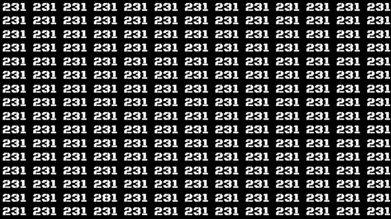 Optical Illusion Eye Test: If you have Hawk Eyes Find the Number 281 in 13 Secs