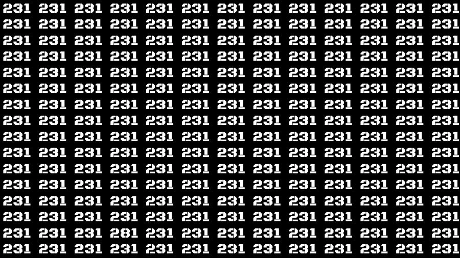 Optical Illusion Eye Test: If you have Hawk Eyes Find the Number 281 in 13 Secs