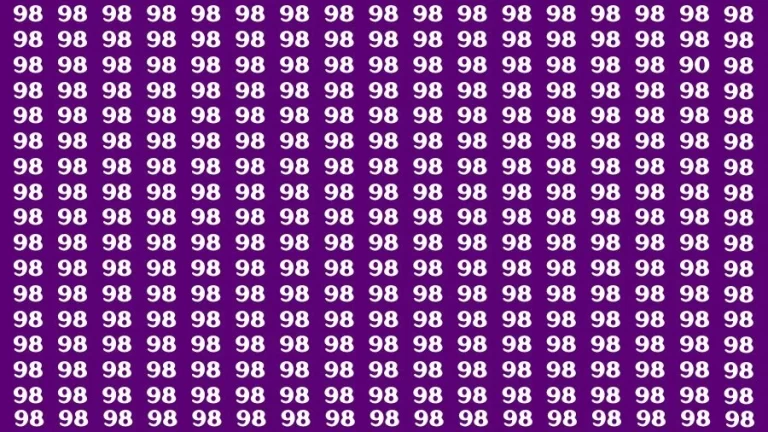 Optical Illusion Visual Test: If you have Eagle Eyes Find the Number 90 among 98 in 14 Secs