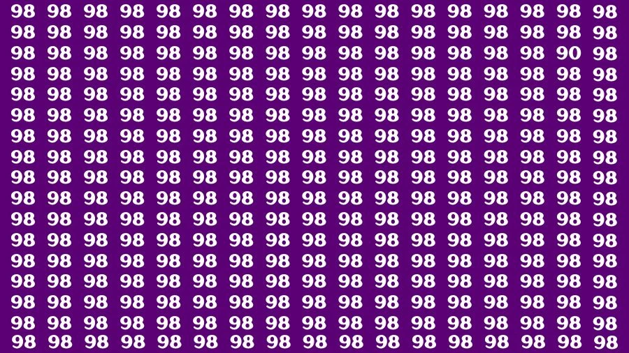 Optical Illusion Visual Test: If you have Eagle Eyes Find the Number 90 among 98 in 14 Secs