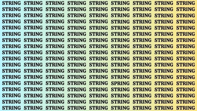 Optical Illusion Brain Challenge: If you have 50/50 Vision Find the Word Spring among String in 13 Secs