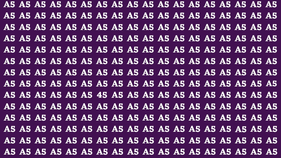 Observation Brain Challenge: If you have Hawk Eyes Find the Number 45 in 15 Secs