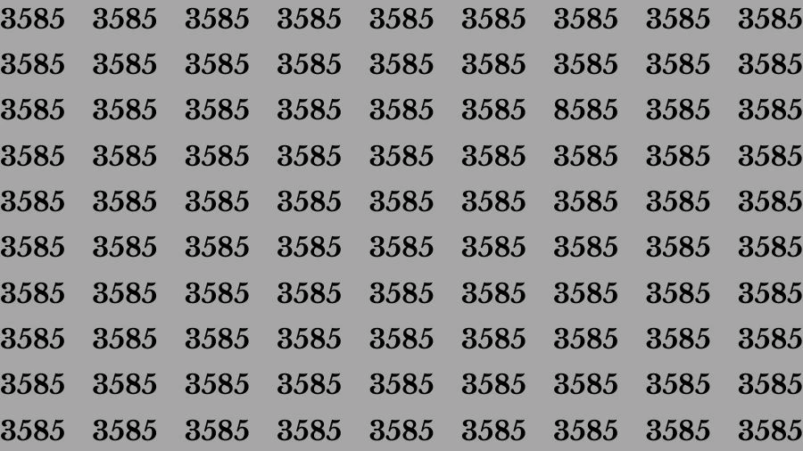 Optical Illusion Brain Challenge: If you have Hawk Eyes Find the Number 8585 among 3585 in 12 Secs