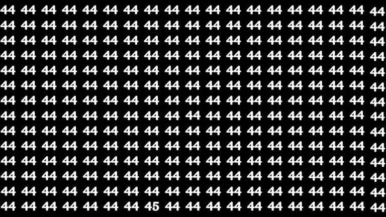 Test Visual Acuity: If you have Eagle Eyes Find the Number 45 among 44 in 15 Secs