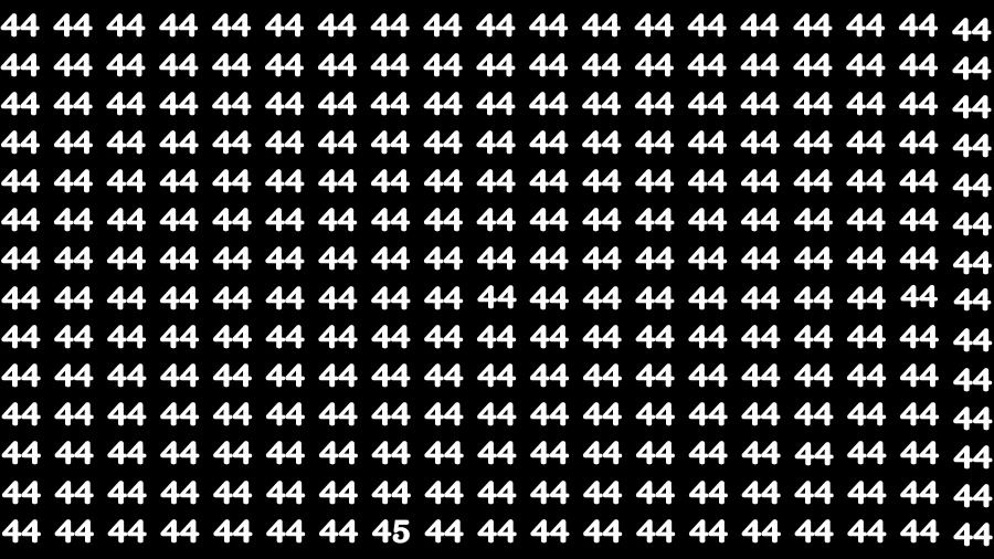 Test Visual Acuity: If you have Eagle Eyes Find the Number 45 among 44 in 15 Secs