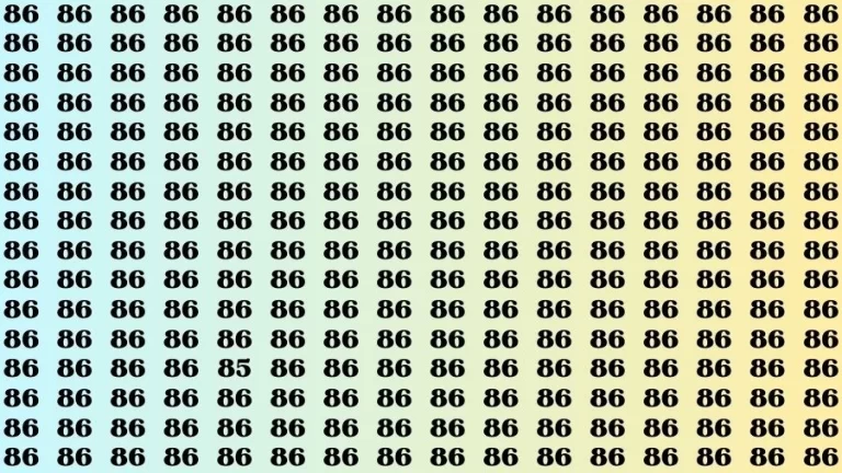 Optical Illusion Eye Test: If you have Sharp Eyes Find the number 85 in 10 Secs