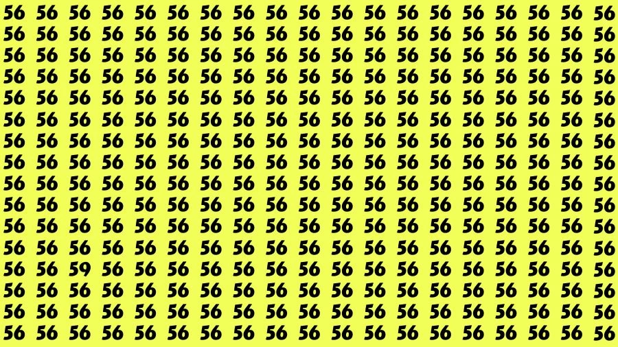 Optical Illusion Visual Test: If you have Eagle Eyes Find the Number 59 among 56 in 14 Secs