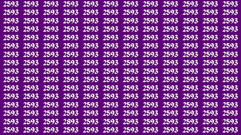 Optical Illusion Eye Test: If you have Hawk Eyes Find the Number 2893 in 13 Secs