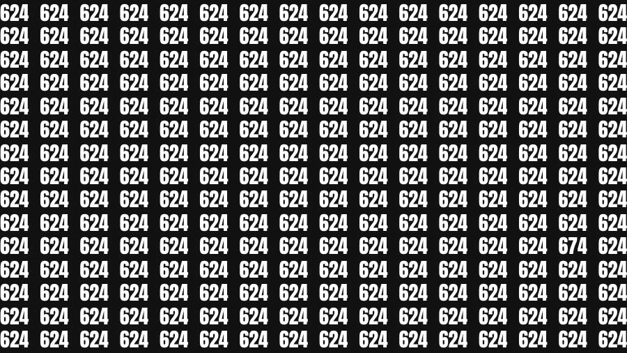 Optical Illusion Visual Test: If you have Sharp Eyes Find the Number 674 in 16 Secs