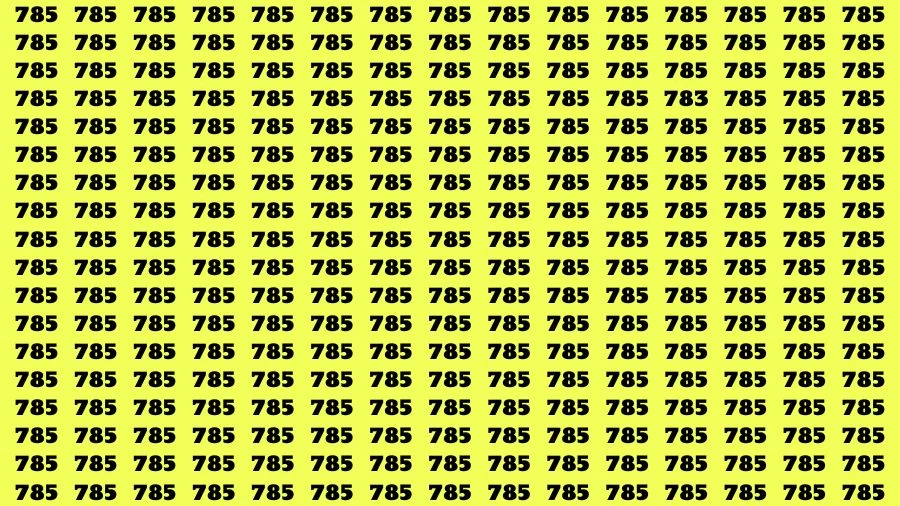 Optical Illusion Visual Test: If you have Eagle Eyes Find the Number 783 among 785 in 14 Secs