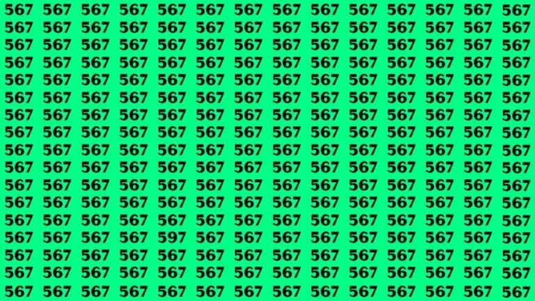 Optical Illusion Brain Challenge: If you have 50/50 Vision Find the Number 597 among 567 in 14 Secs